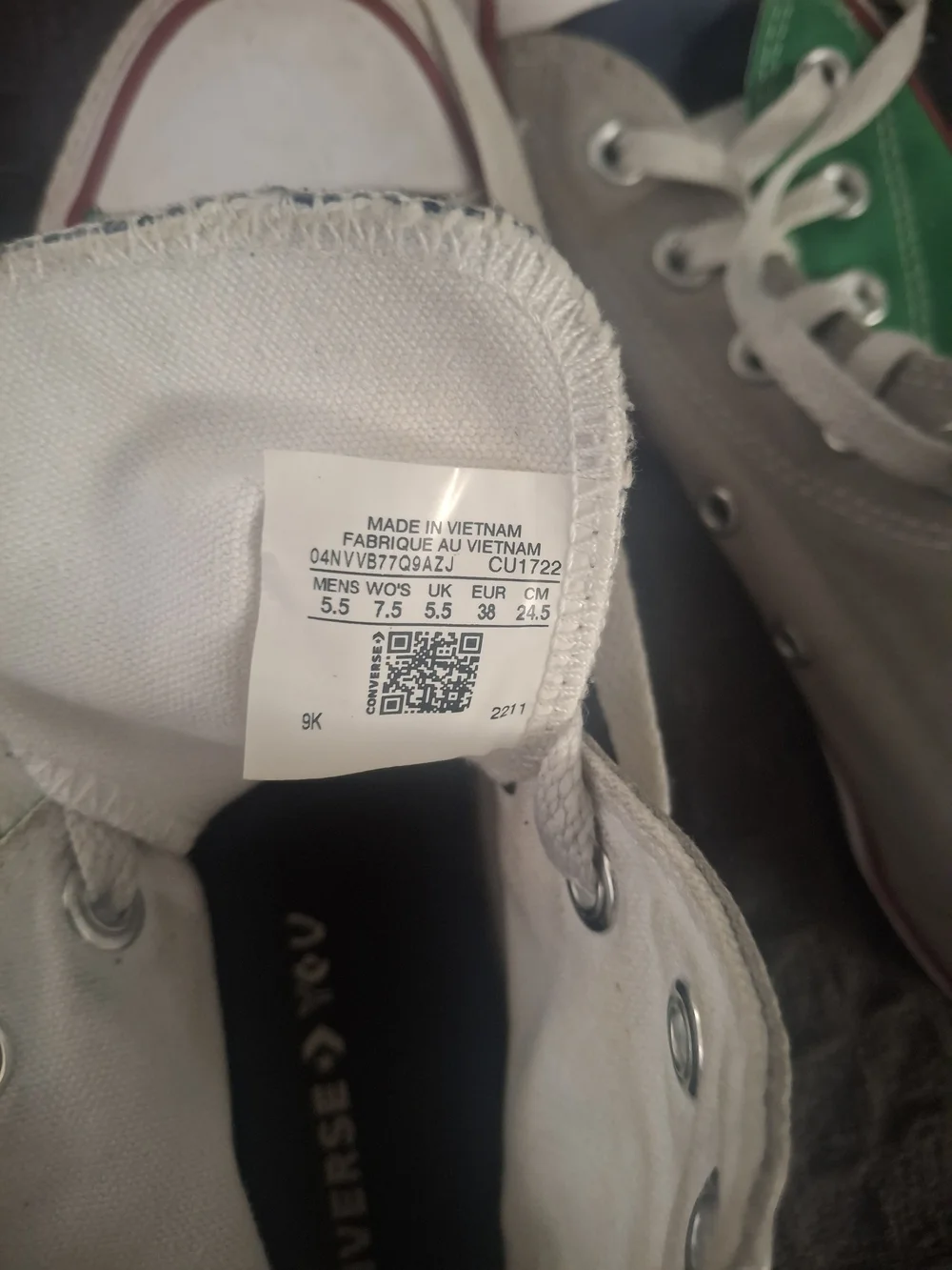 Converse Kids High-Top Sneakers in Gray & Green